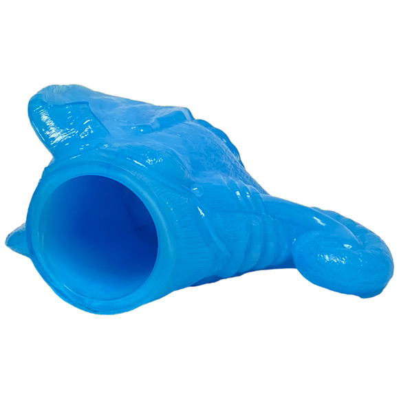 Elephant Head Toothpick Holder Boyd Art Glass 1999 Peacock Blue Ring Jewelry - Picture 4 of 13